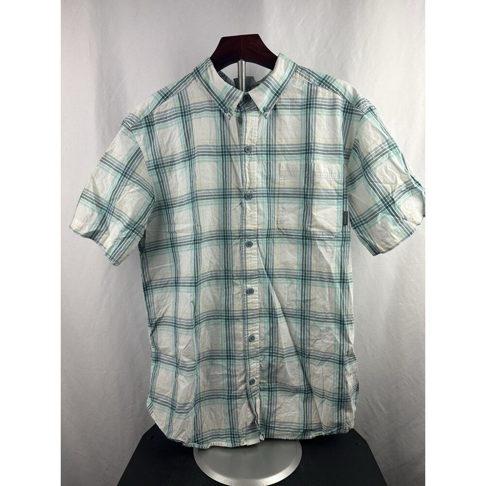 Columbia Men's Rapid River Blue Plaid Short Sleeve Casual Shirt Size Large